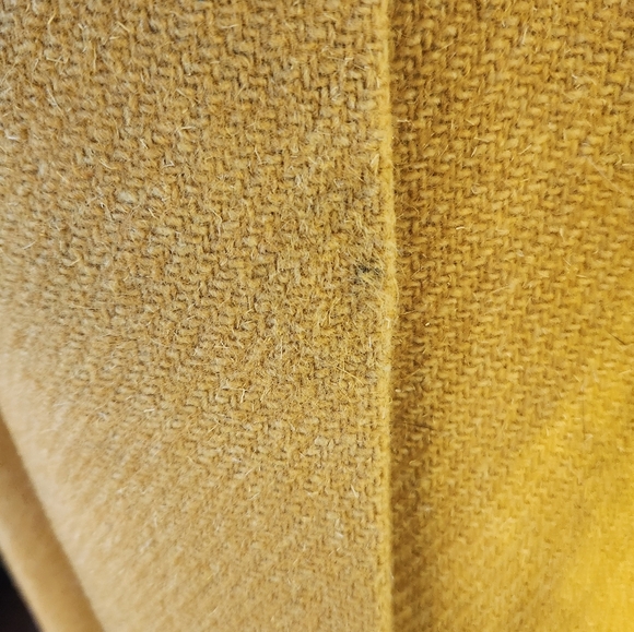 Vintage Sears Mustard Colored Wool Blend and Fur Trim Coat - Picture 7 of 12